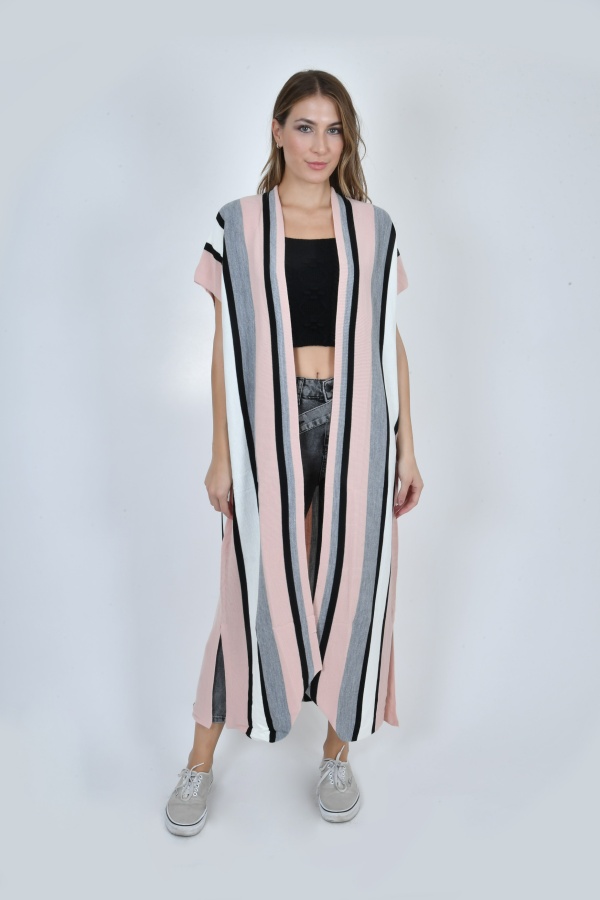 FemaleHopes  Πολύχρωμη Ριγέ Oversized Ζακέτα