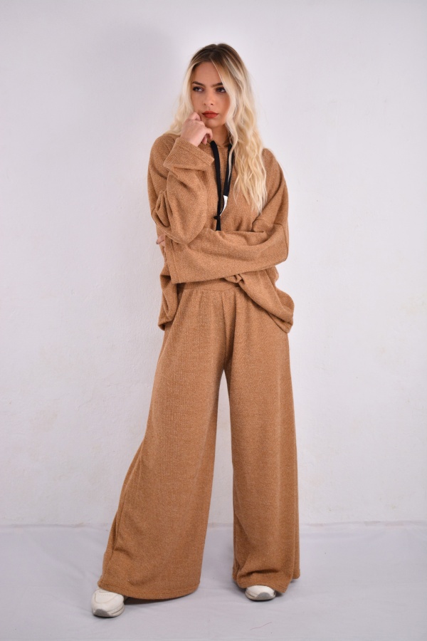FemaleHopes  Casual Πλεκτή Μπλούζα με Κουκούλα