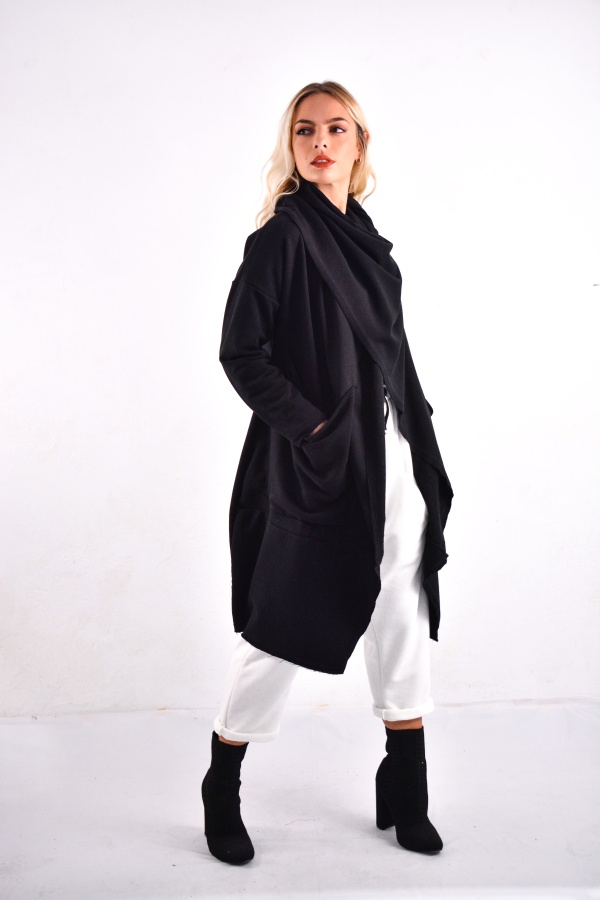 FemaleHopes  Φούτερ Oversized Πανωφόρι με Τσέπες Χελιδόνι.