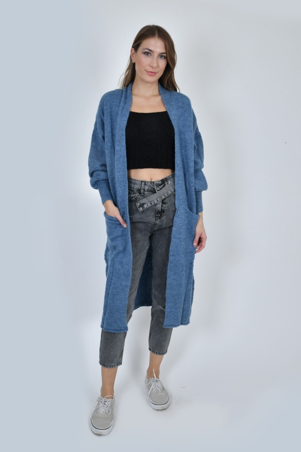 FemaleHopes  Πλεκτή Oversized Ζακέτα με Τσέπες.